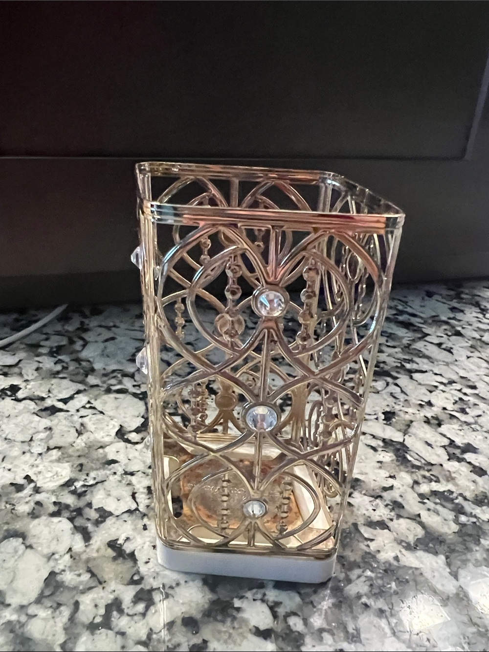 Bath & Body works Decorative Metal soap Holder with Crystal Accents